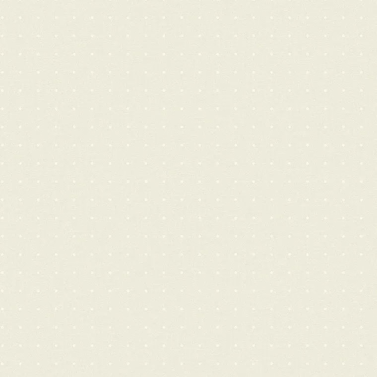 Closeup of a wallpaper showing its Cream, Dots, Neutrals pattern, color, and subtle texture.