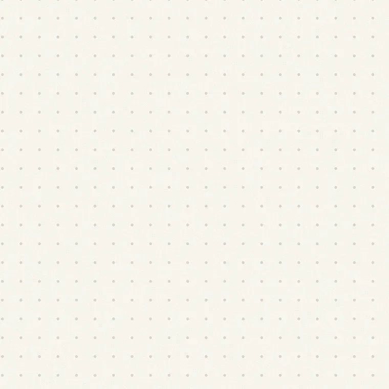 Closeup of a wallpaper showing its Cream, Dots, Neutrals pattern, color, and subtle texture.