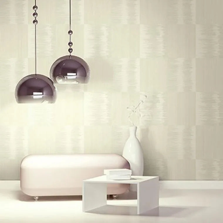 Wallpaper installed in a room showing its full pattern, color