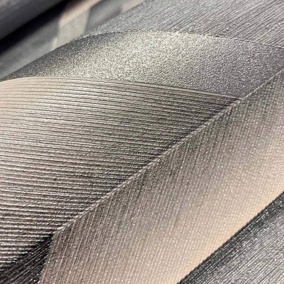 Wallpaper installed in a room showing its full pattern, color