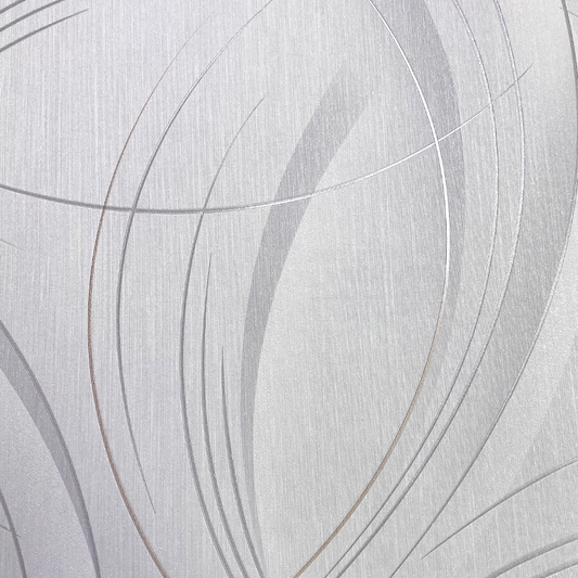 Closeup of a wallpaper showing its Contemporary, Embossed, Neutrals, Textures, Waves pattern, color, and subtle texture.