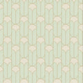 Closeup of a wallpaper showing its Art-Deco, Neutrals, Two-tone pattern, color, and subtle texture.