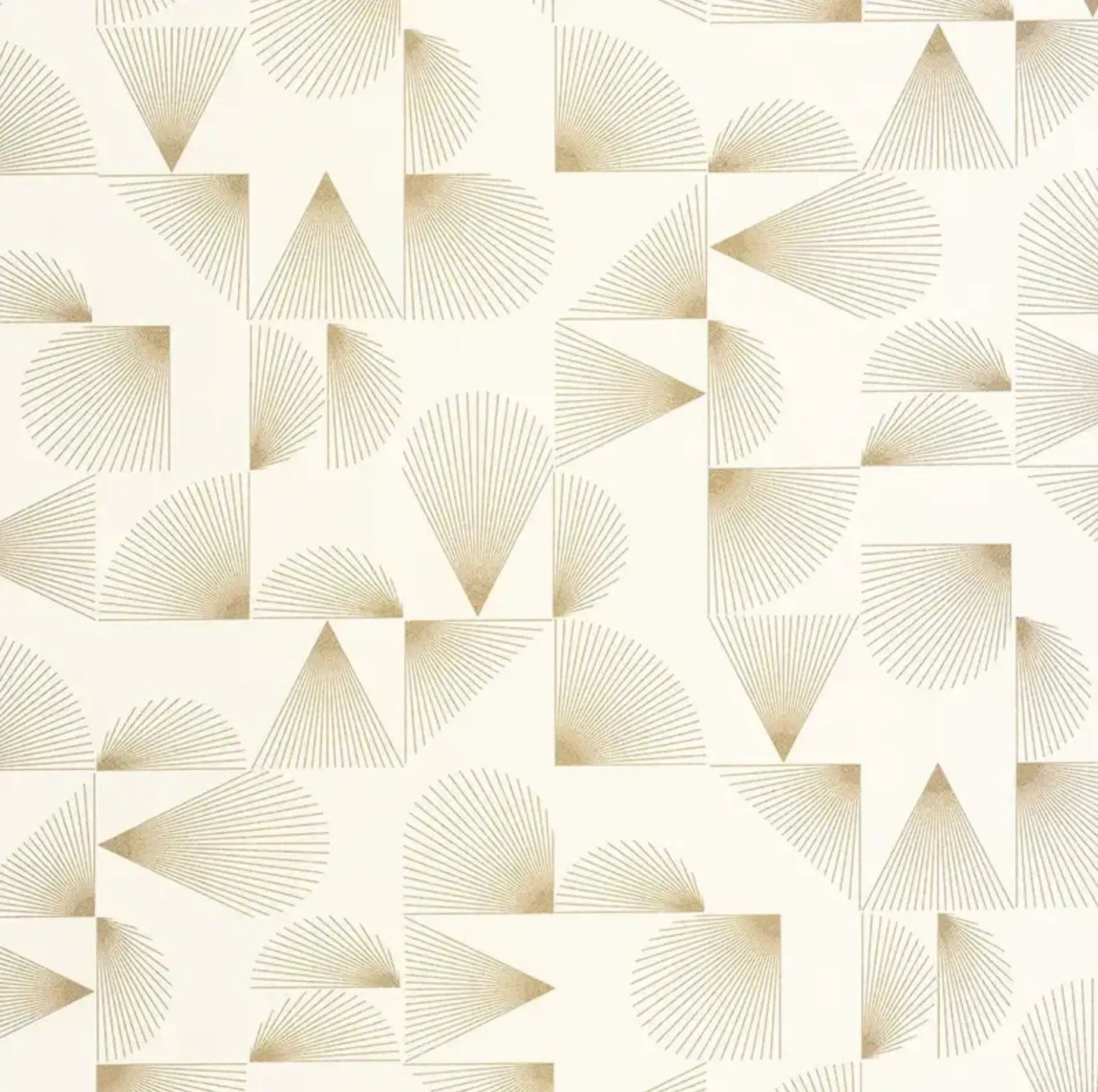 Closeup of a wallpaper showing its Art-Deco, Geometric, Neutrals pattern, color, and subtle texture.