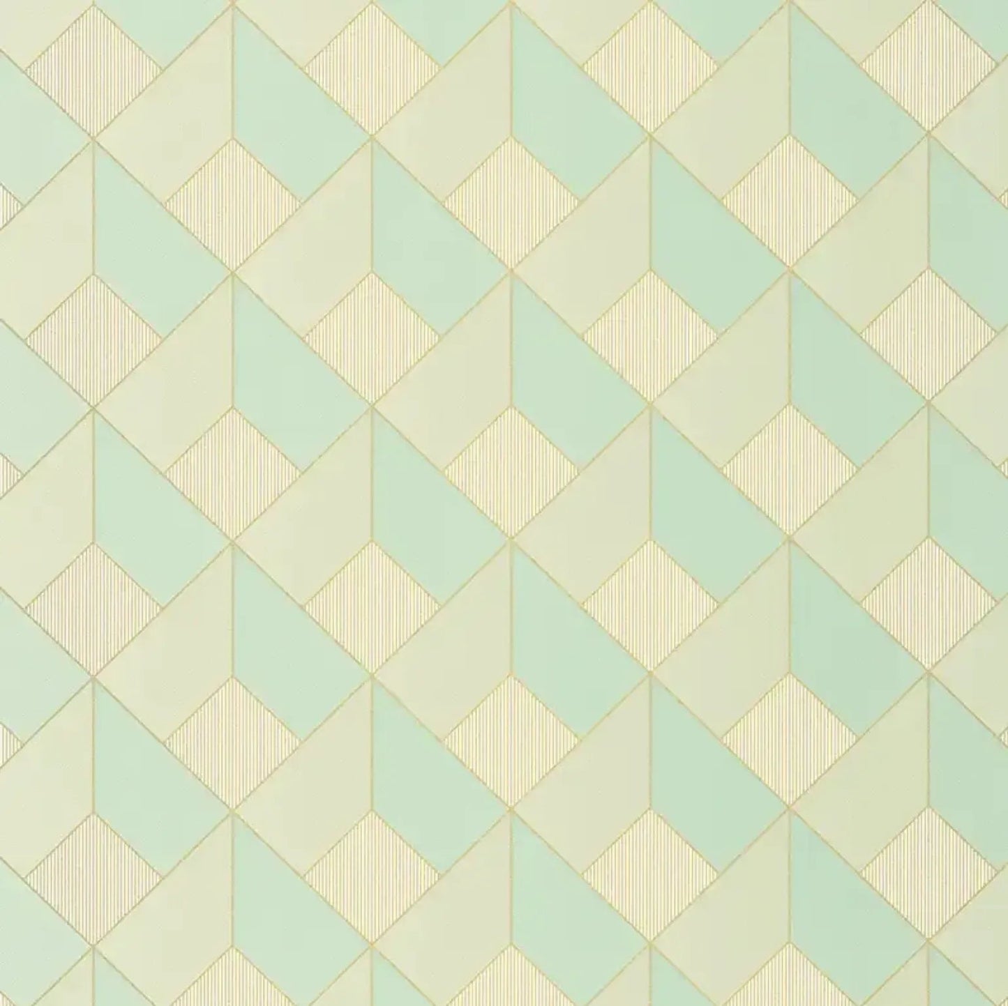 Closeup of a wallpaper showing its Art-Deco, Geometric, Pastels pattern, color, and subtle texture.