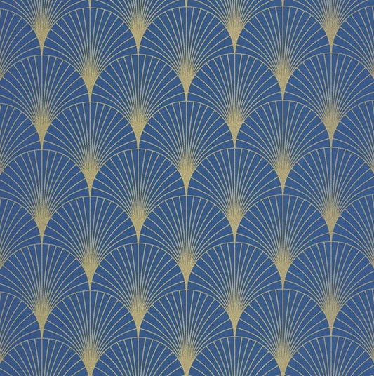 Closeup of a wallpaper showing its Art-Deco, Contemporary, Two-tone pattern, color, and subtle texture.
