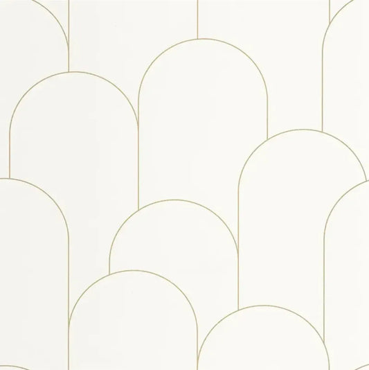 Closeup of a wallpaper showing its Art-Deco, Contemporary, Neutrals, Two-tone pattern, color, and subtle texture.