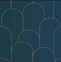 Closeup of a wallpaper showing its Art-Deco, Contemporary, Two-tone pattern, color, and subtle texture.
