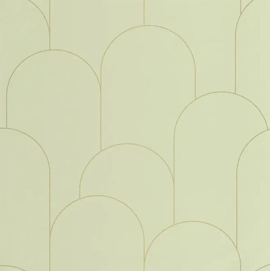 Closeup of a wallpaper showing its Art-Deco, Contemporary, Neutrals pattern, color, and subtle texture.