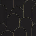 Closeup of a wallpaper showing its Art-Deco, Contemporary, Dramatic pattern, color, and subtle texture.