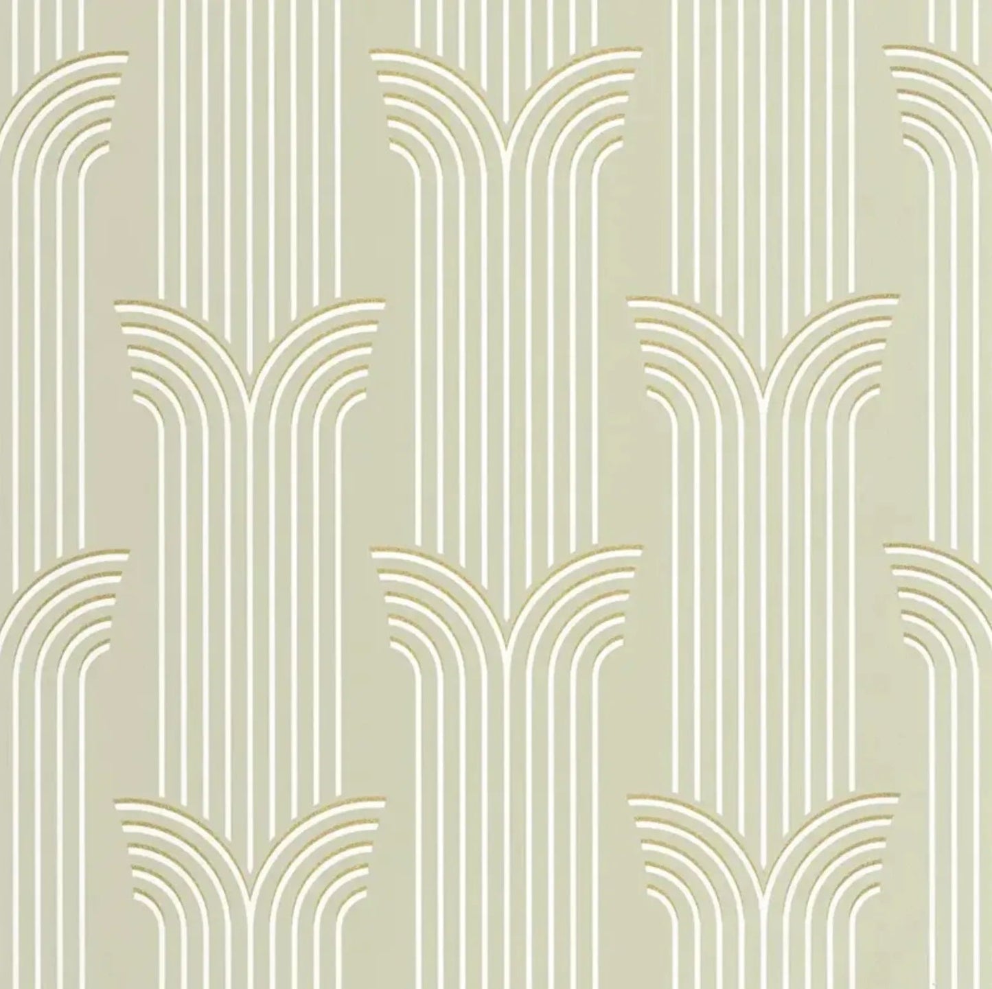 Closeup of a wallpaper showing its Art-Deco, Contemporary, Neutrals pattern, color, and subtle texture.