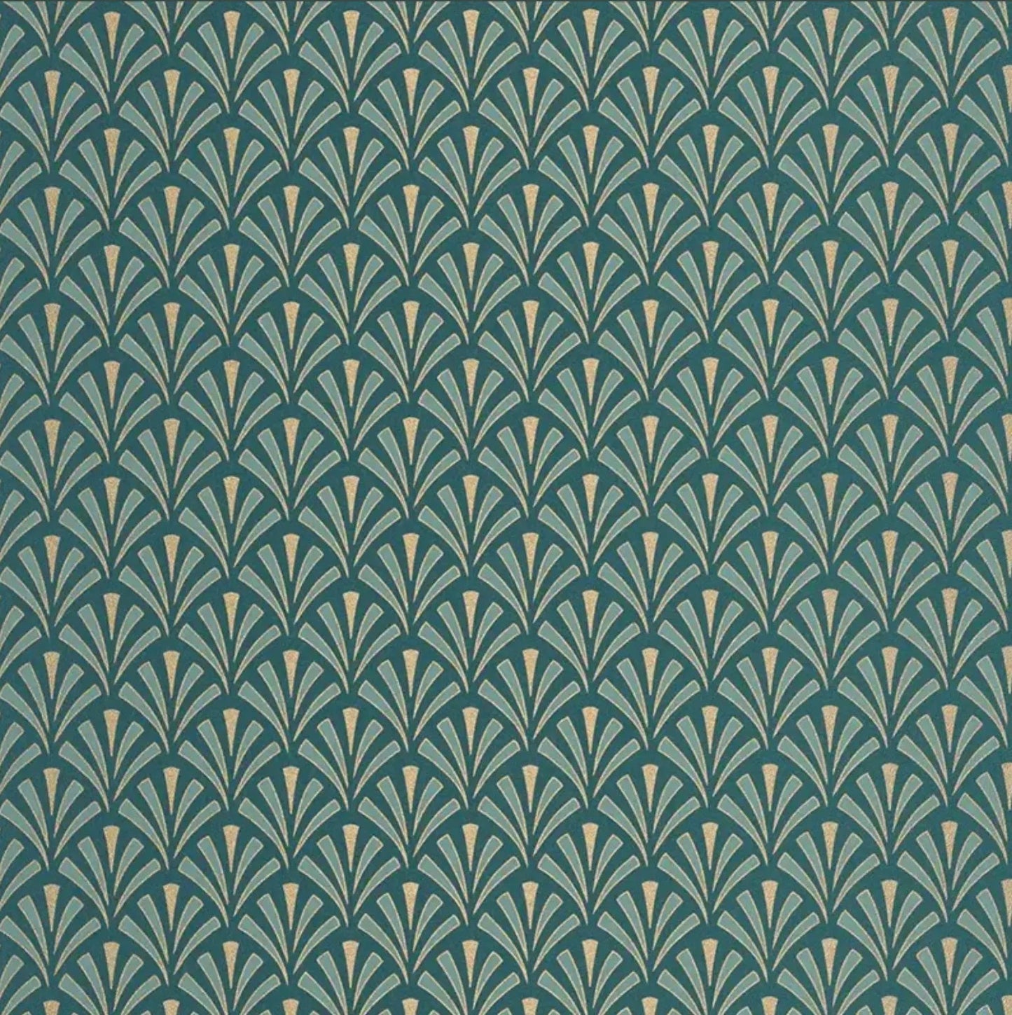 Closeup of a wallpaper showing its Art-Deco, Contemporary pattern, color, and subtle texture.