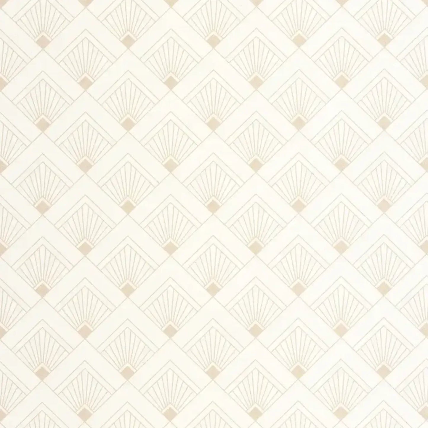 Closeup of a wallpaper showing its Art-Deco, Contemporary, Geometric, Neutrals pattern, color, and subtle texture.