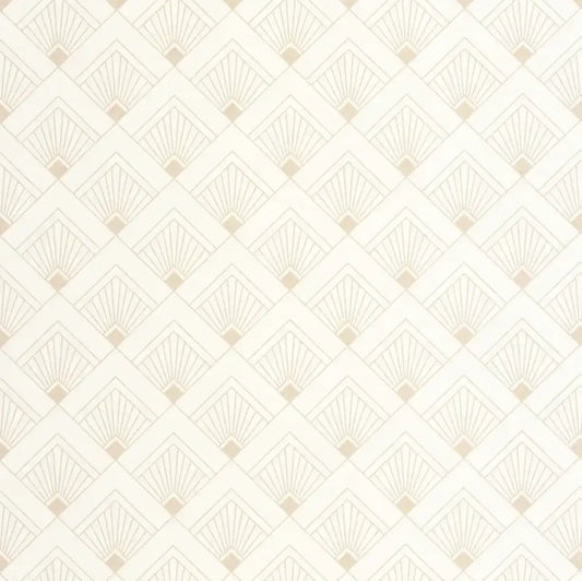 Closeup of a wallpaper showing its Art-Deco, Contemporary, Geometric, Neutrals pattern, color, and subtle texture.