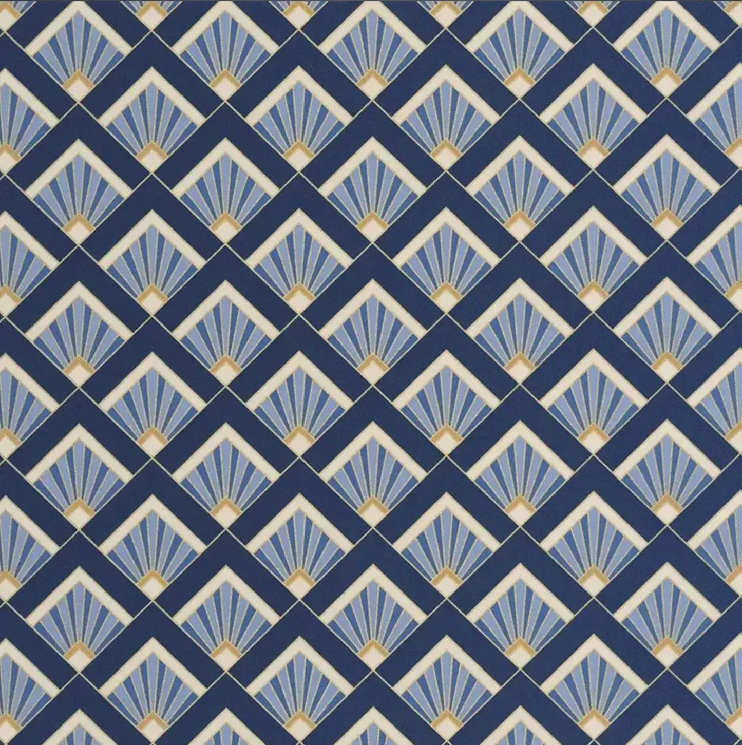 Closeup of a wallpaper showing its Art-Deco, Contemporary, Geometric pattern, color, and subtle texture.