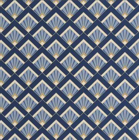 Closeup of a wallpaper showing its Art-Deco, Contemporary, Geometric pattern, color, and subtle texture.