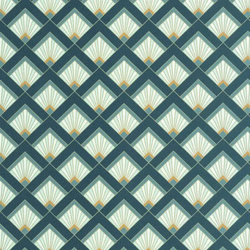 Closeup of a wallpaper showing its Art-Deco, Contemporary, Geometric pattern, color, and subtle texture.