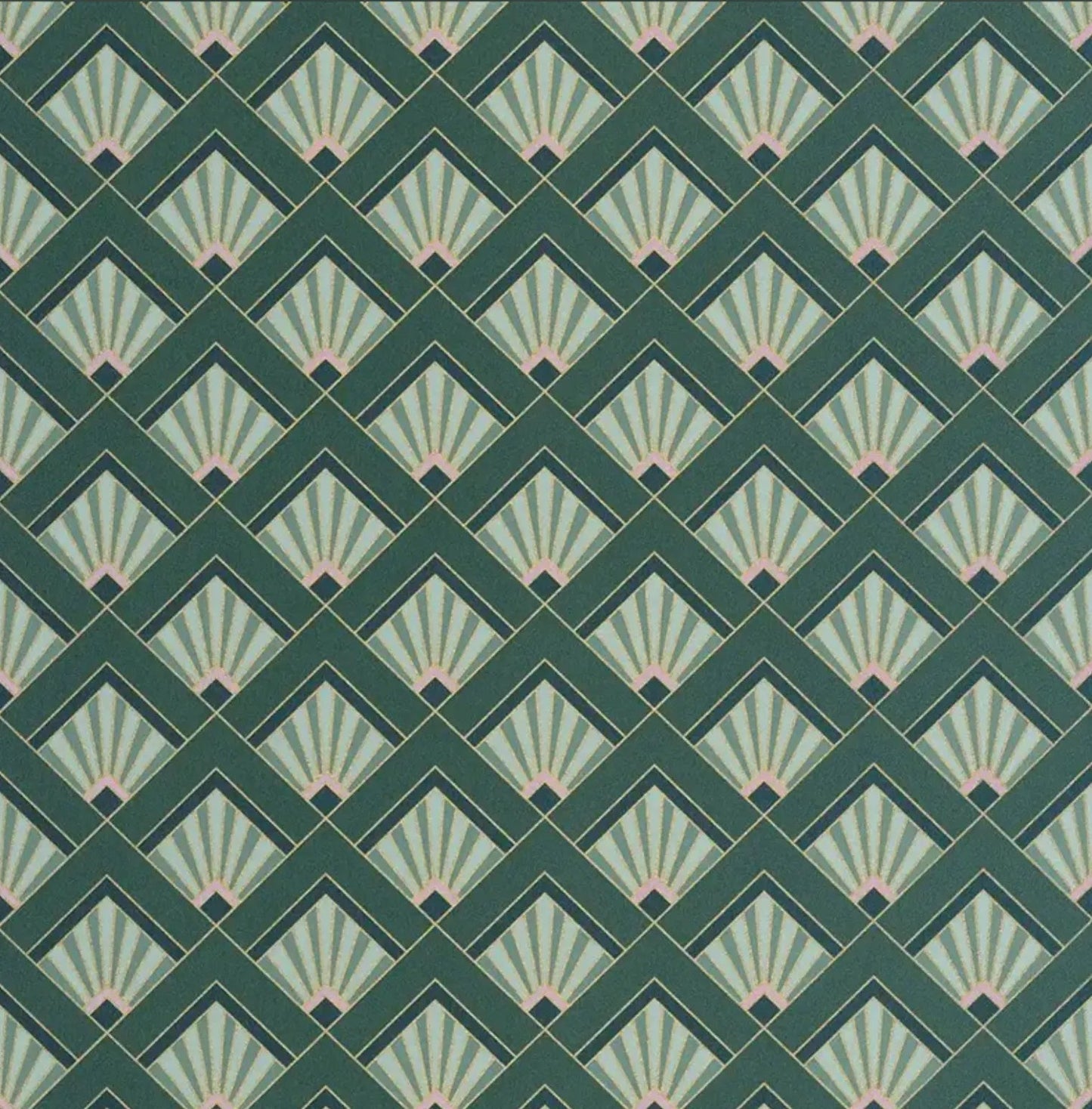 Closeup of a wallpaper showing its Art-Deco, Contemporary, Geometric pattern, color, and subtle texture.