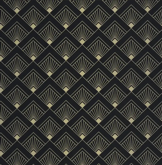 Closeup of a wallpaper showing its Art-Deco, Contemporary, Dramatic, Geometric pattern, color, and subtle texture.