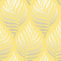 Closeup of a wallpaper showing its Contemporary, Floral, Nature, Silver, Sun-Kissed, Yellow pattern, color, and subtle texture.