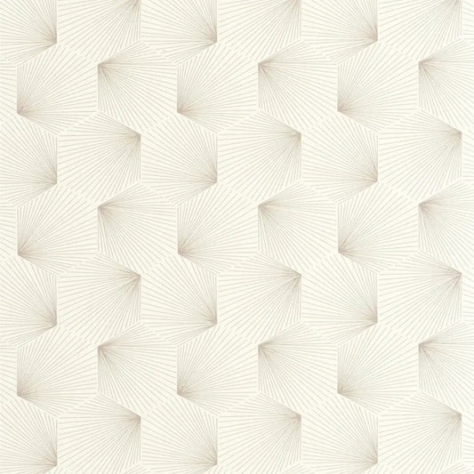 Closeup of a wallpaper showing its Art-Deco, Contemporary, Geometric, Neutrals, Unicolour pattern, color, and subtle texture.