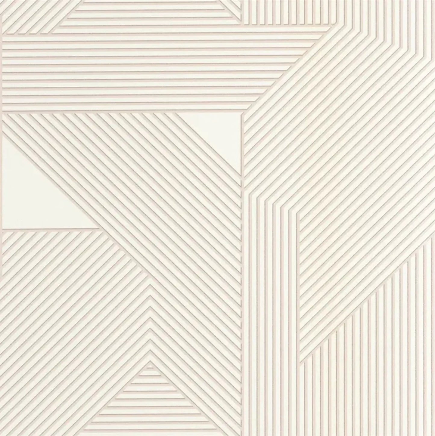 Closeup of a wallpaper showing its Art-Deco, Contemporary, Geometric, Neutrals pattern, color, and subtle texture.