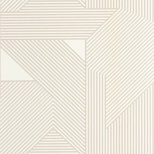 Closeup of a wallpaper showing its Art-Deco, Contemporary, Geometric, Neutrals pattern, color, and subtle texture.