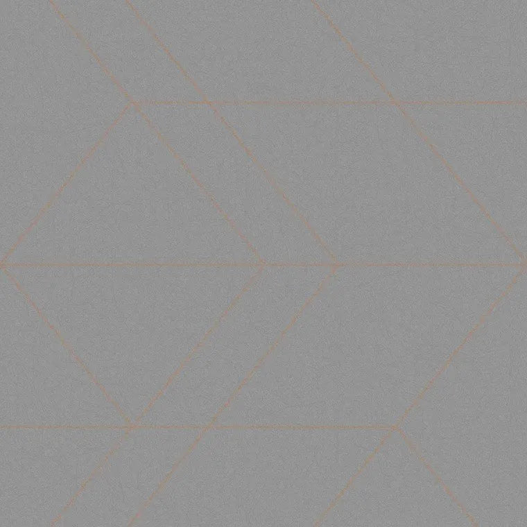 Closeup of a wallpaper showing its Contemporary, Geometric, Grey, Monochrome pattern, color, and subtle texture.