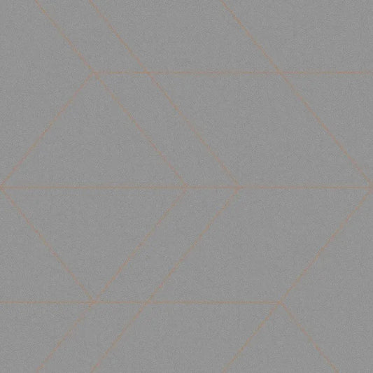 Closeup of a wallpaper showing its Contemporary, Geometric, Grey, Monochrome pattern, color, and subtle texture.