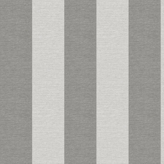 Closeup of a wallpaper showing its Contemporary, Grey, Metallic, Monochrome, Silver, Stripes, Two-tone pattern, color, and subtle texture.