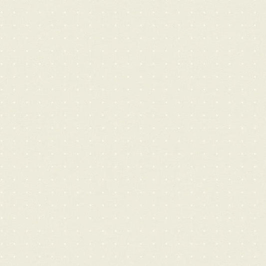 Closeup of a wallpaper showing its Cream, Dots, Neutrals pattern, color, and subtle texture.