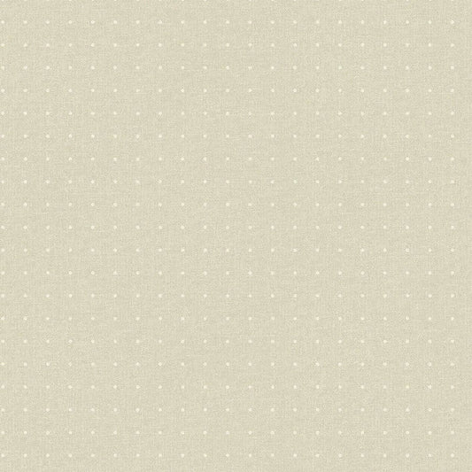 Closeup of a wallpaper showing its Dots, Neutrals pattern, color, and subtle texture.