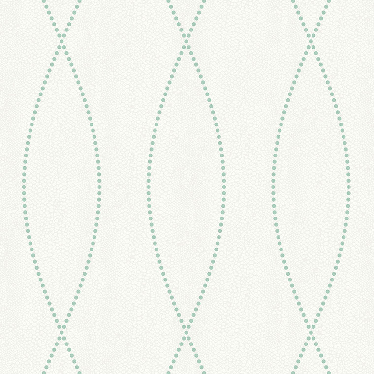 Closeup of a wallpaper showing its Contemporary, Green, Trellis, Unicolour, White pattern, color, and subtle texture.