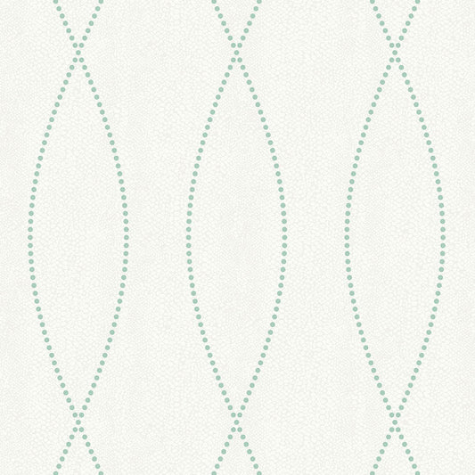 Closeup of a wallpaper showing its Contemporary, Green, Trellis, Unicolour, White pattern, color, and subtle texture.