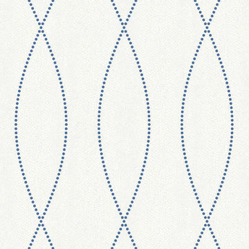 Closeup of a wallpaper showing its Blue, Contemporary, Trellis, Unicolour, White pattern, color, and subtle texture.