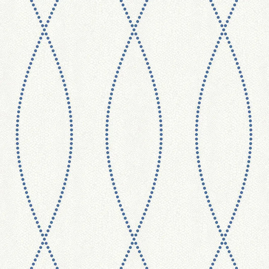 Closeup of a wallpaper showing its Blue, Contemporary, Trellis, Unicolour, White pattern, color, and subtle texture.