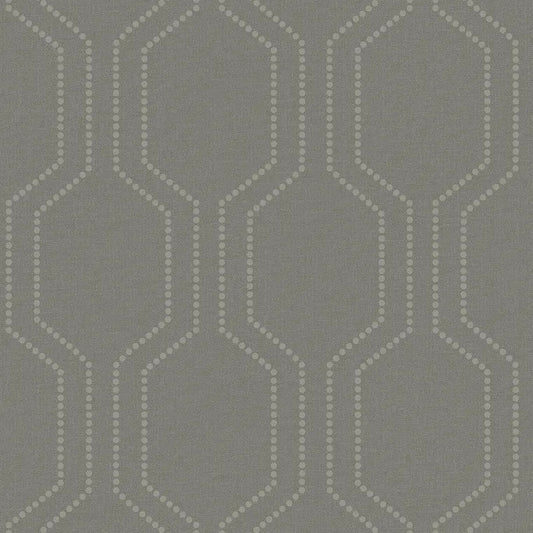 Closeup of a wallpaper showing its Contemporary, Geometric, Monochrome, Trellis, Unicolour pattern, color, and subtle texture.