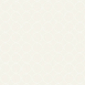 Closeup of a wallpaper showing its Circles, Contemporary, Cream, Monochrome, Neutrals, White pattern, color, and subtle texture.