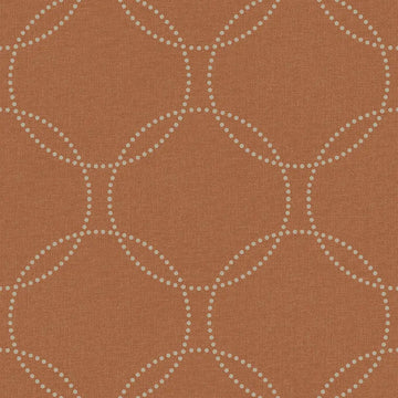 Closeup of a wallpaper showing its Brown, Circles, Contemporary, Geometric pattern, color, and subtle texture.