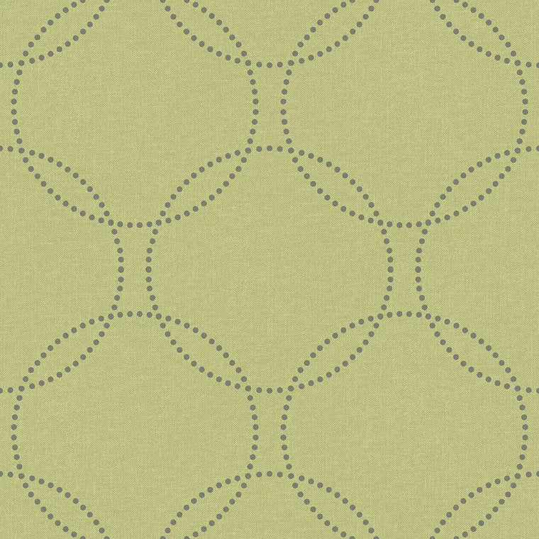 Closeup of a wallpaper showing its Circles, Contemporary, Geometric, Green pattern, color, and subtle texture.