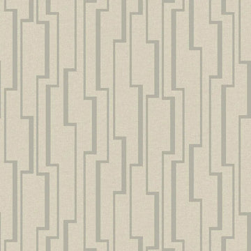Closeup of a wallpaper showing its Contemporary, Geometric, Neutrals, Two-tone pattern, color, and subtle texture.