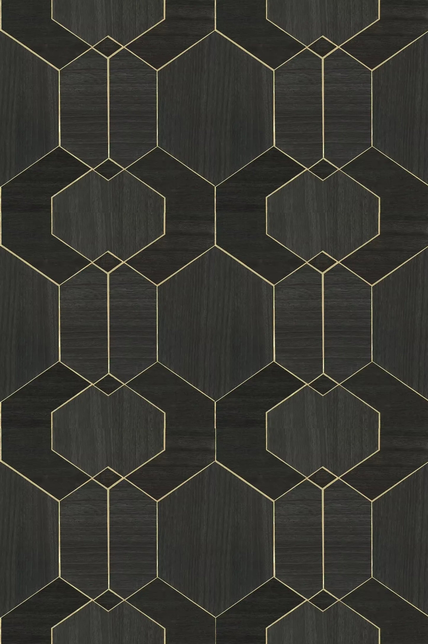 Wallpaper installed in a room showing its full pattern, color