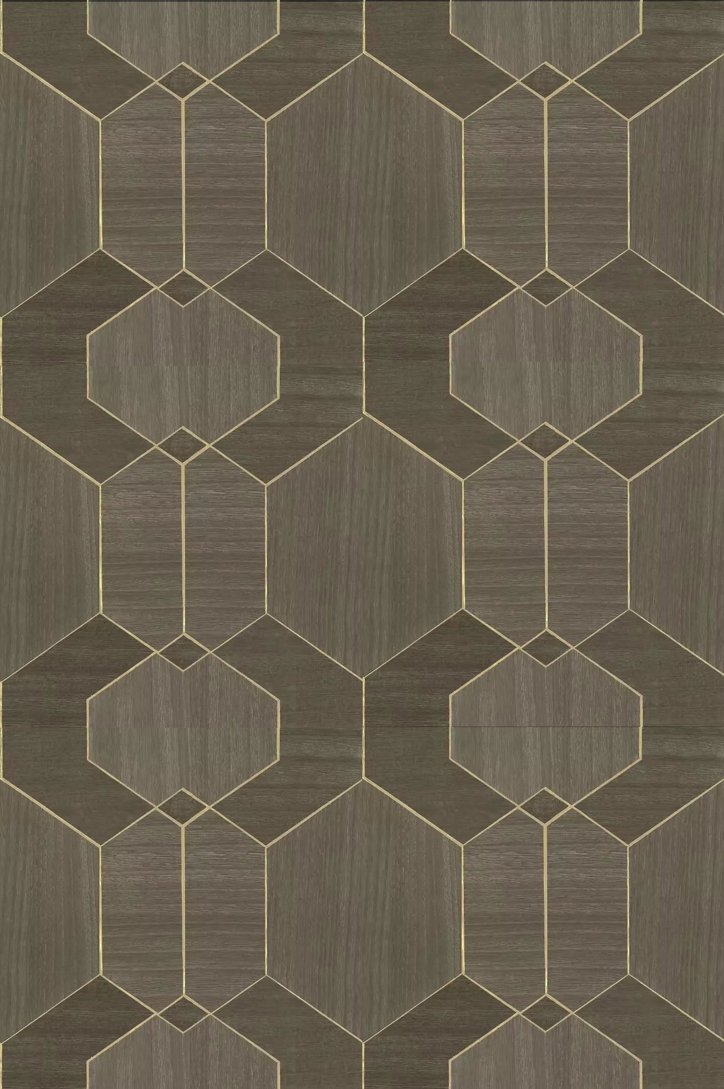 Wallpaper installed in a room showing its full pattern, color