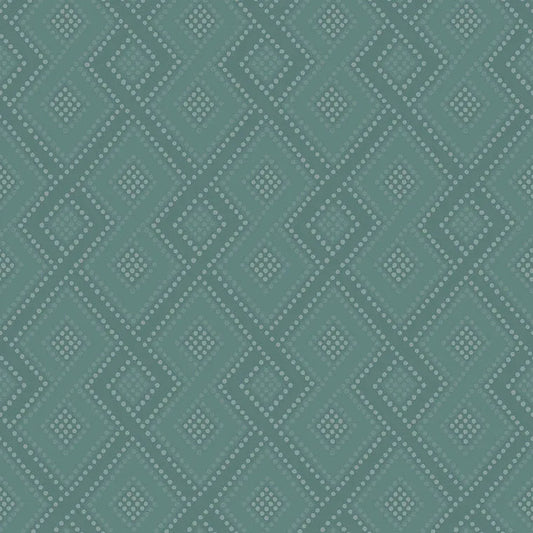 Closeup of a wallpaper showing its Contemporary, Geometric, Green pattern, color, and subtle texture.