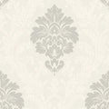 Closeup of a wallpaper showing its Damask, Neutrals, Textures, Two-tone pattern, color, and subtle texture.
