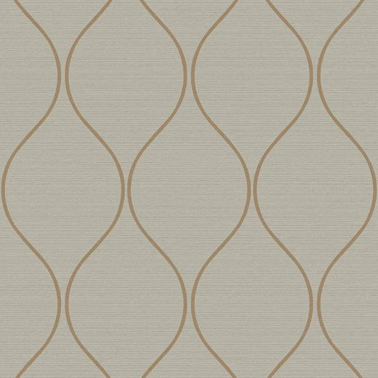 Closeup of a wallpaper showing its Brown, Contemporary, Trellis, Unicolour pattern, color, and subtle texture.