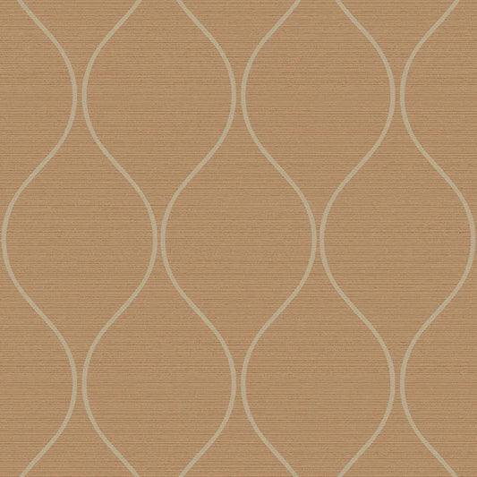 Closeup of a wallpaper showing its Brown, Contemporary, Trellis, Unicolour pattern, color, and subtle texture.