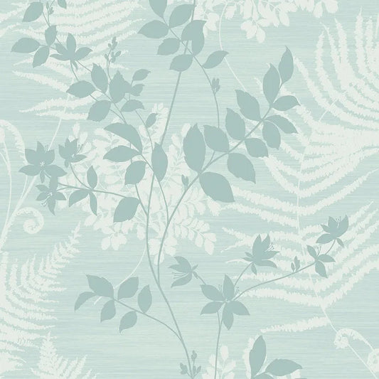 Closeup of a wallpaper showing its Blue, Contemporary, Nature pattern, color, and subtle texture.