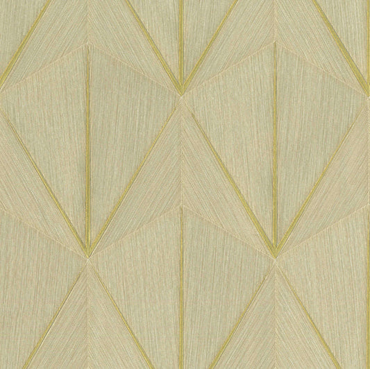 Geometric pattern with gold lines on a beige background