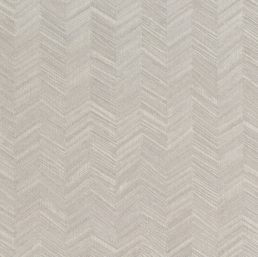Textured beige wallpaper with a herringbone chevron pattern
