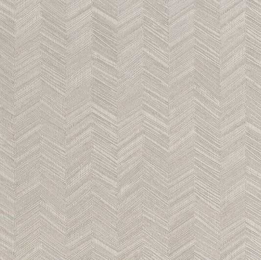 Textured beige wallpaper with a herringbone chevron pattern